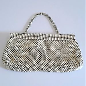Whiting & Davis Alumesh Cream Handbag Vintage